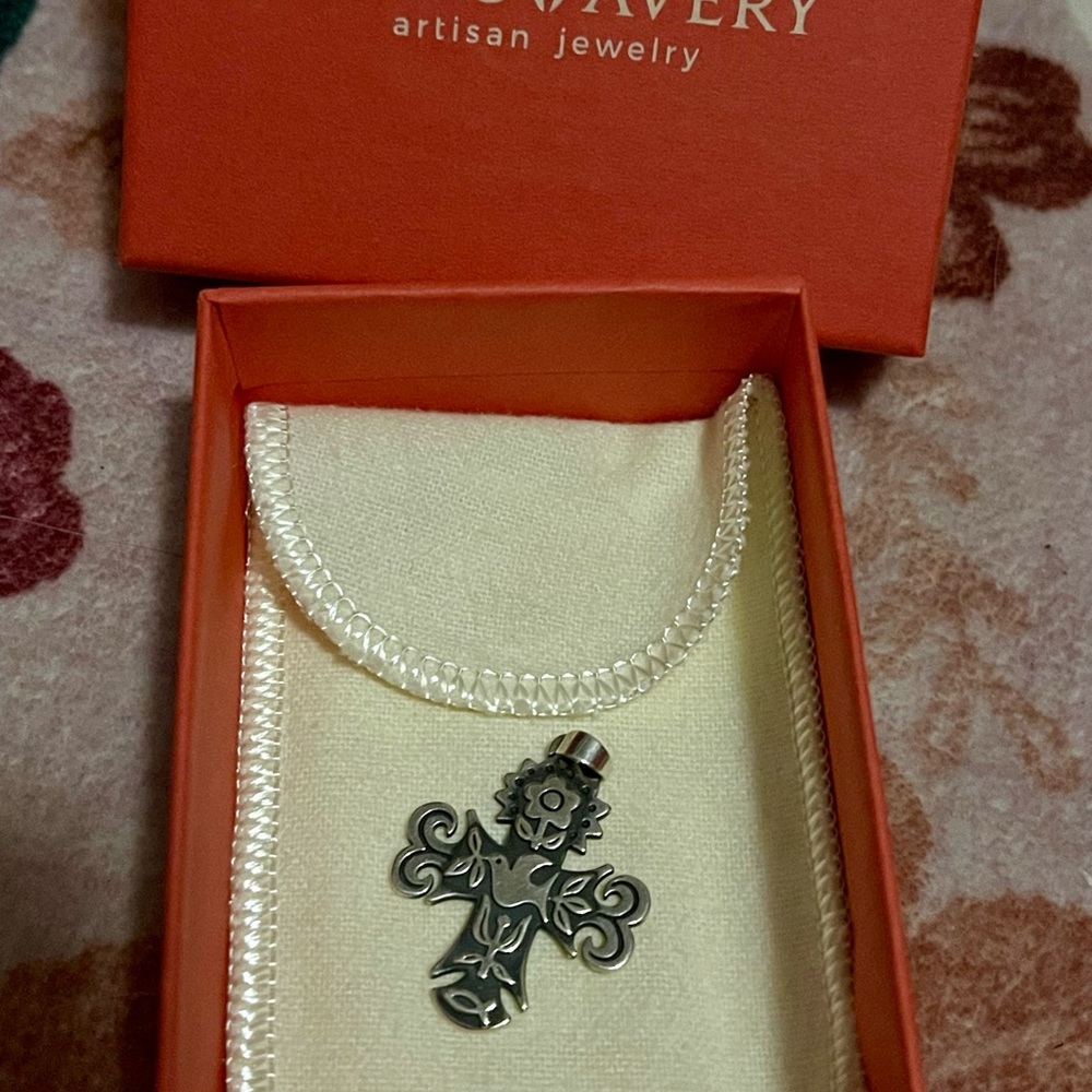 RETIRED James Avery Sterling Silver Primavera Cross Pendant